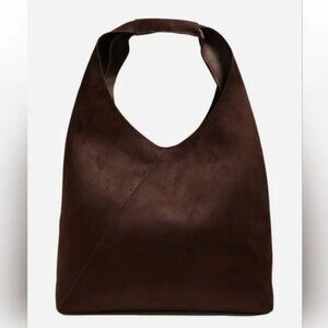 NWT Banana Republic Vegan Suede Slouchy Tote in Rich Chocolate - Gorgeous Bag!